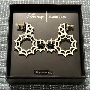 NEW | DISNEY x BAUBLEBAR | Glow-In-The-Dark Spiderweb Mickey Mouse Hoop Earrings